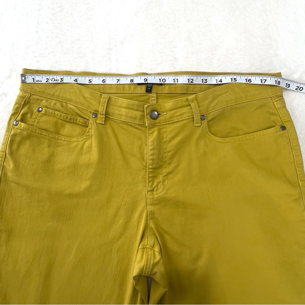 Eileen Fisher Jeans Slim Fit Organic Cotton Mustard Yellow Denim 14 - Picture 12 of 16